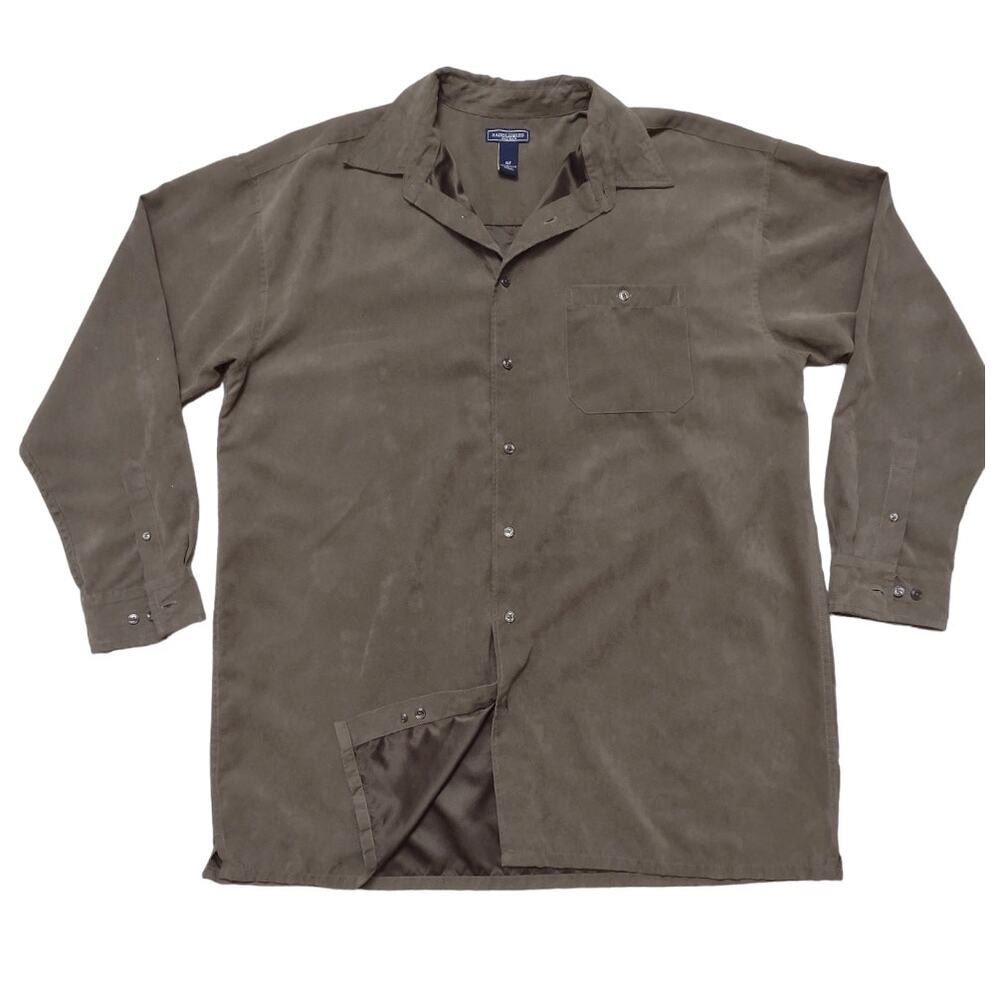 SADDLEBRED Mens Big & Tall Shirt Sz XLT Long Sleeve Button Down Microfiber Suede